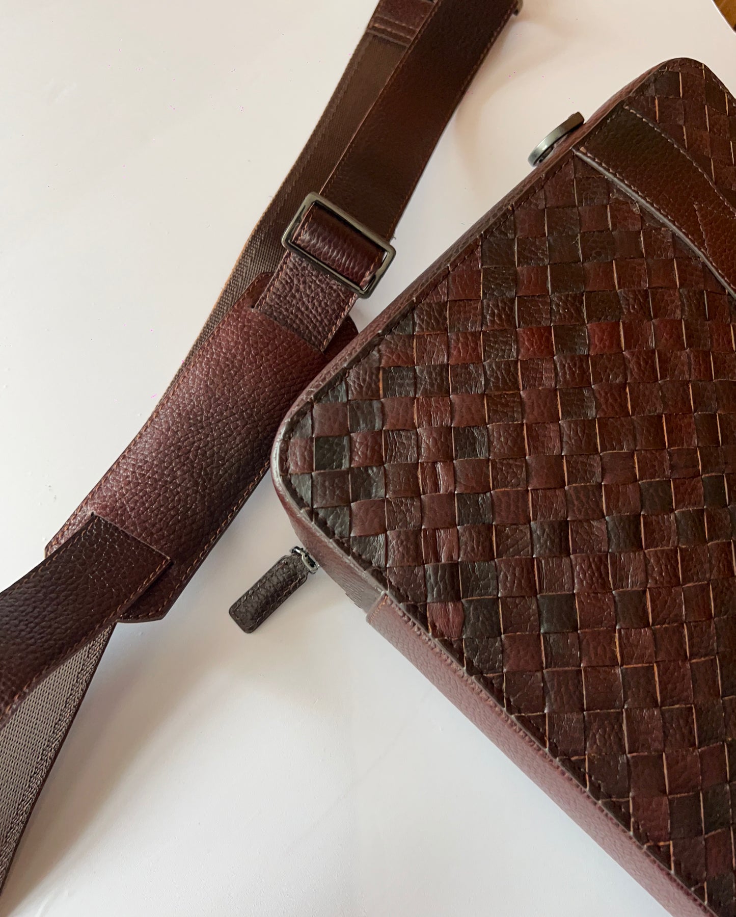 The Dutchcase – Executive Braided Leather Briefcase Bag ( oxred )