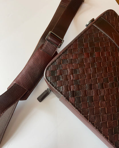 The Dutchcase – Executive Braided Leather Briefcase Bag ( oxred )