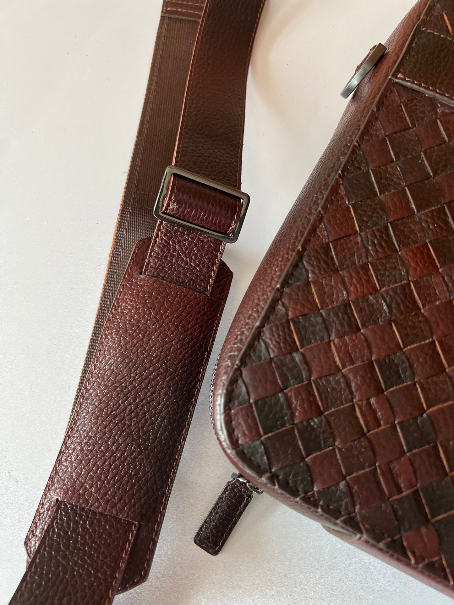 The Dutchcase – Executive Braided Leather Briefcase Bag ( oxred )